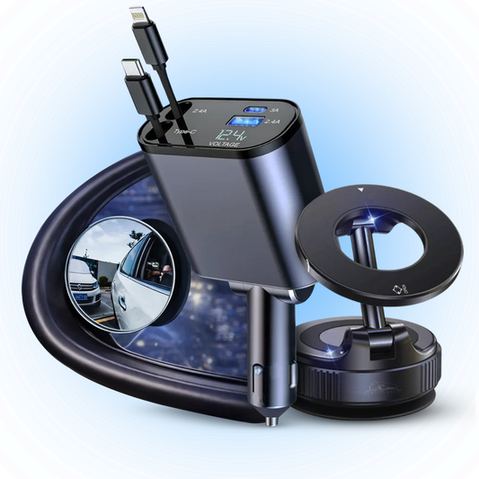 CarKit Tech Bundle Pakistan | 36% OFF | Charger + Phone Holder + Blind Spot Mirror