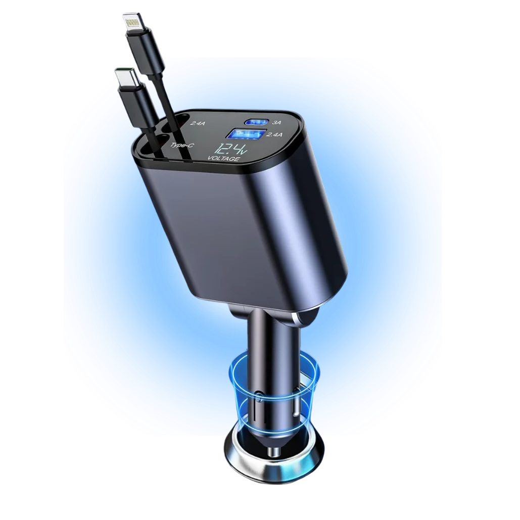 4 in 1 Retractable Car Charger