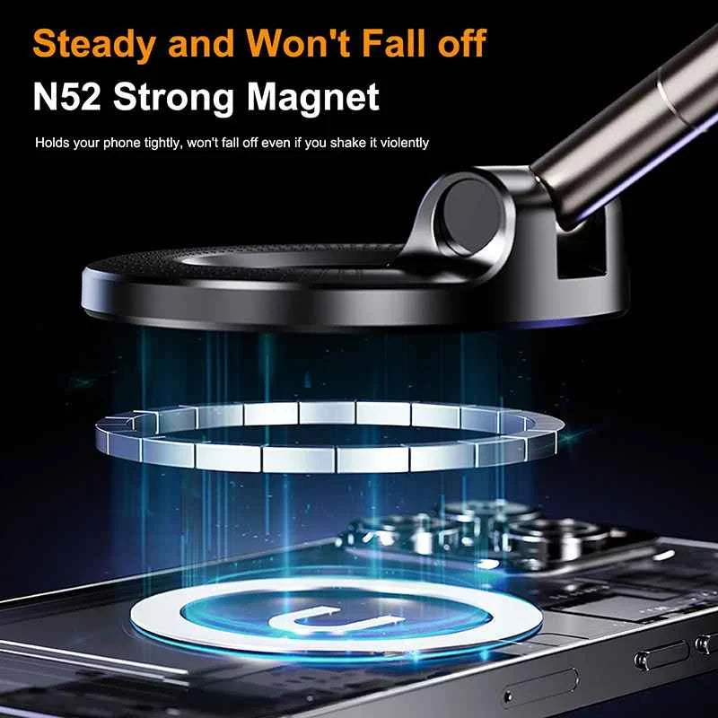 Magnetic 360° Car Phone Holder with Strong Suction Base