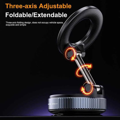 Magnetic 360° Car Phone Holder with Strong Suction Base