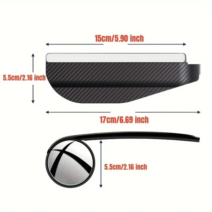 2-in-1 Blindspot mirrors with Rain Guard - (Pair of 2)